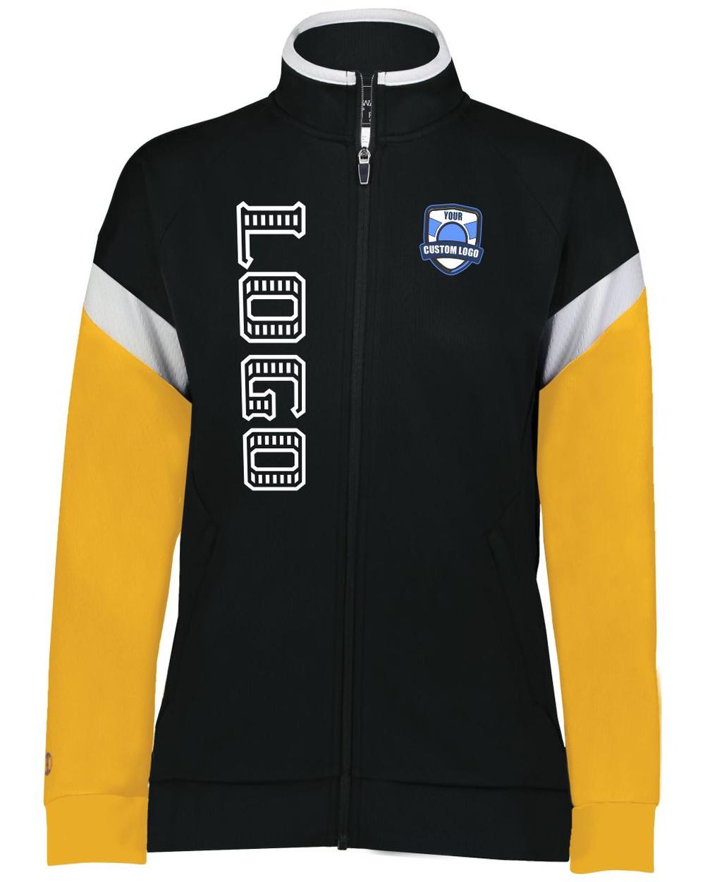 Holloway Women's Limitless Custom Warmup  Jacket, color: Black/White/Gold