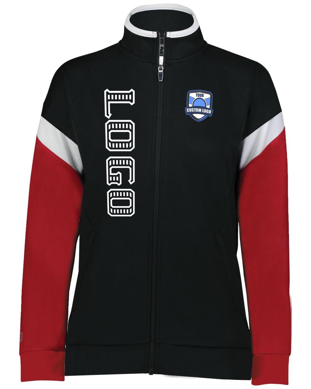 Holloway Women's Limitless Custom Warmup  Jacket, color: Black/White/Scarlet