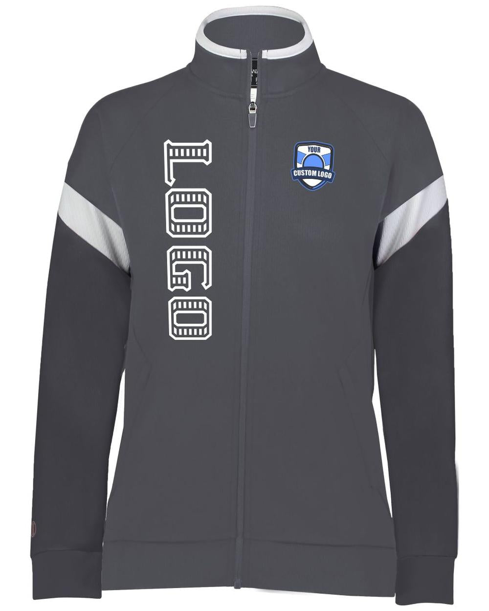 Holloway Women's Limitless Custom Warmup  Jacket, color: Carbon/White