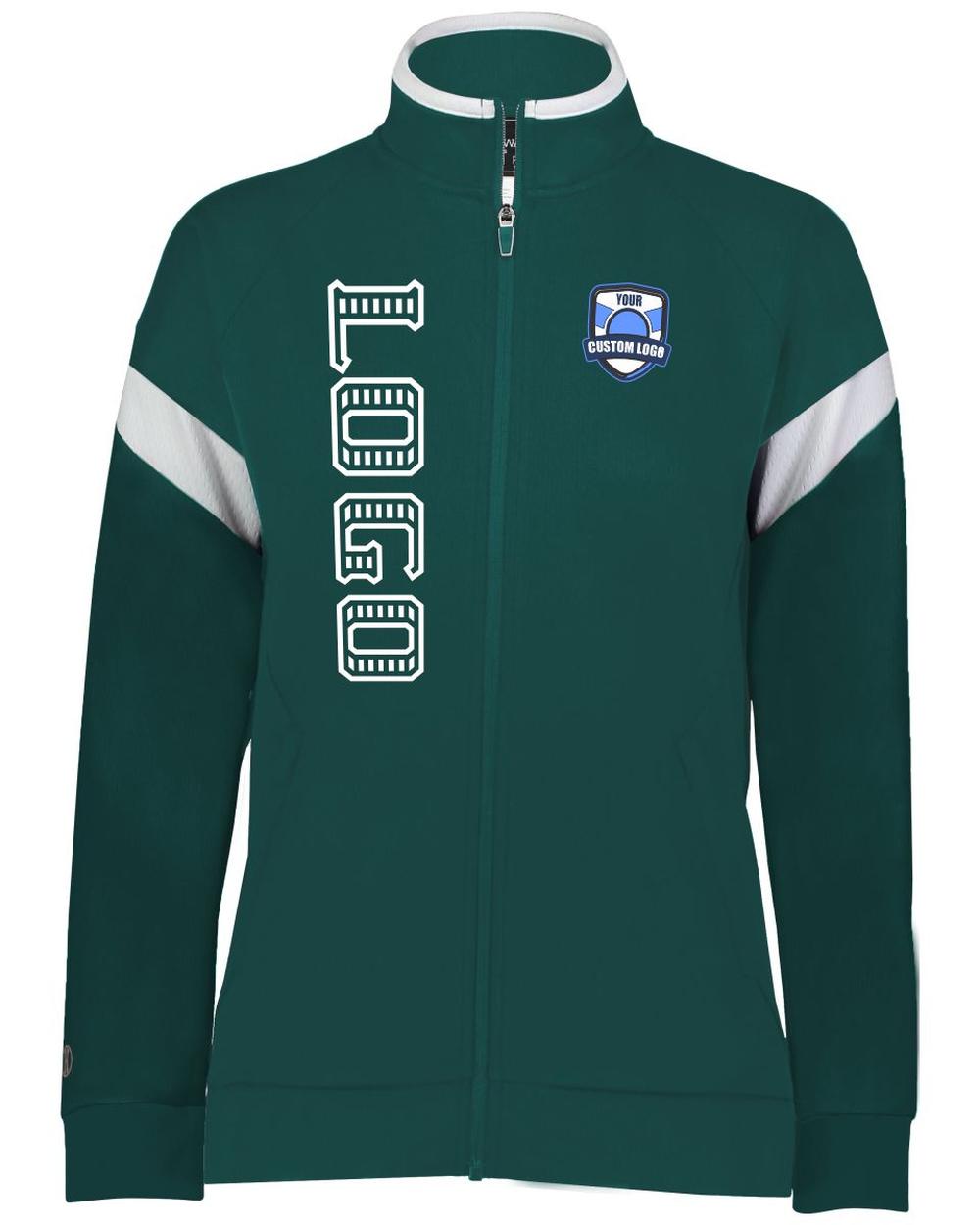 Holloway Women's Limitless Custom Warmup  Jacket, color: Dark Green/White