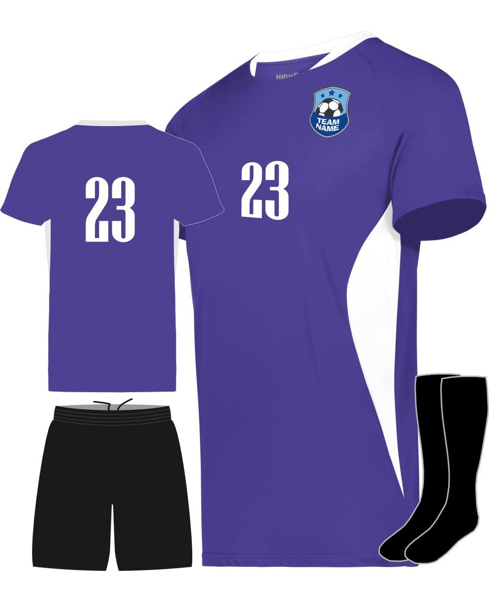 High 5 Men's Custom Soccer Uniform, color: Purple/White