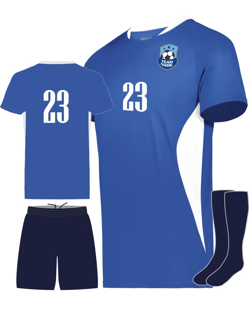 High 5 Octane Custom Soccer Uniform, color: Royal/White