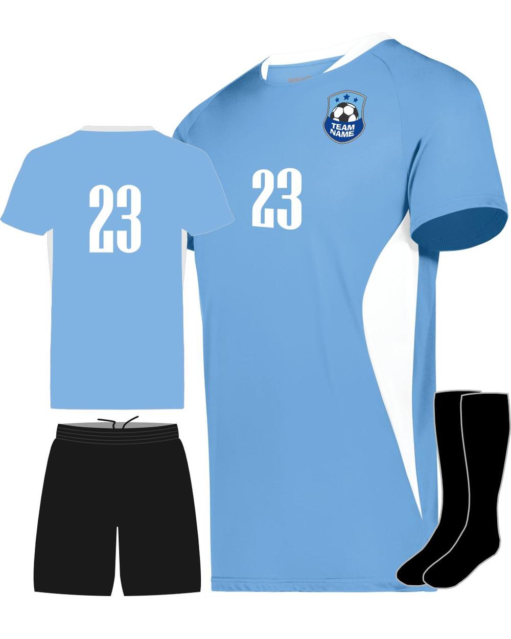 High 5 Octane Custom Soccer Uniform, color: Columbia/White