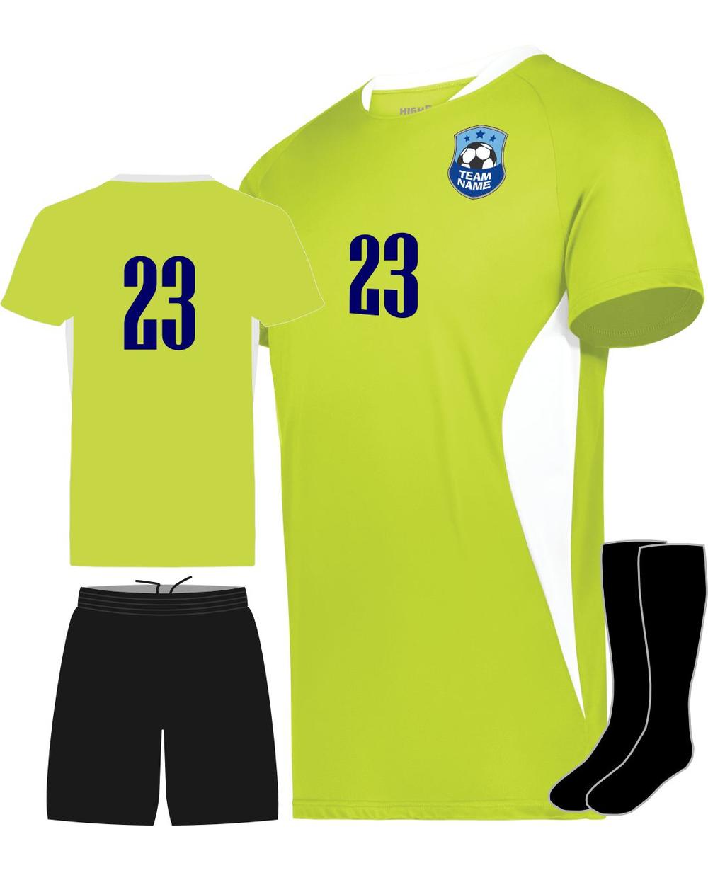 High 5 Octane Custom Soccer Uniform, color: Lime/White