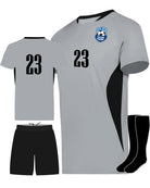 High 5 Octane Custom Soccer Uniform, color: Silver/Black