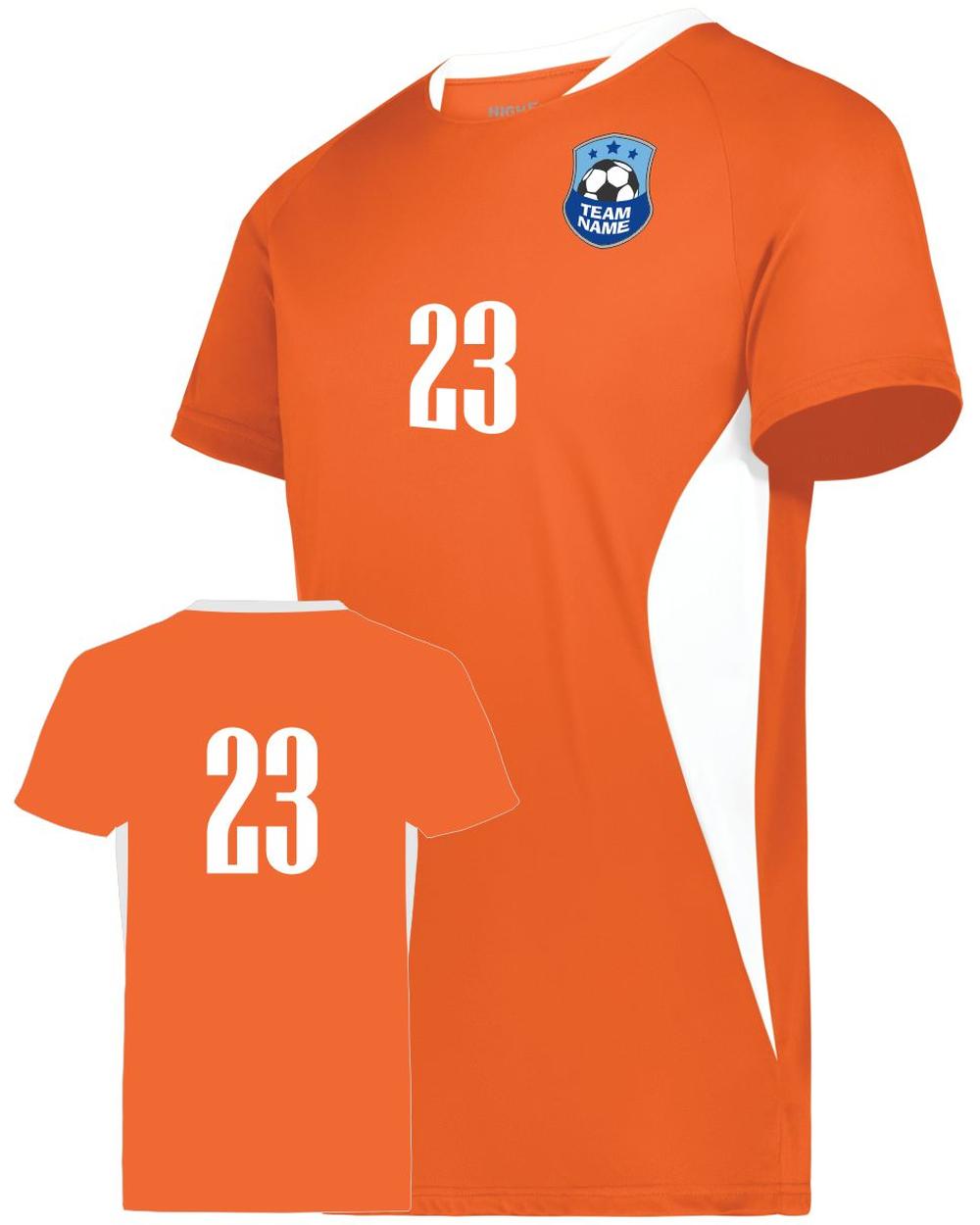 High 5 Octane Custom Soccer Jersey, color: Orange/White
