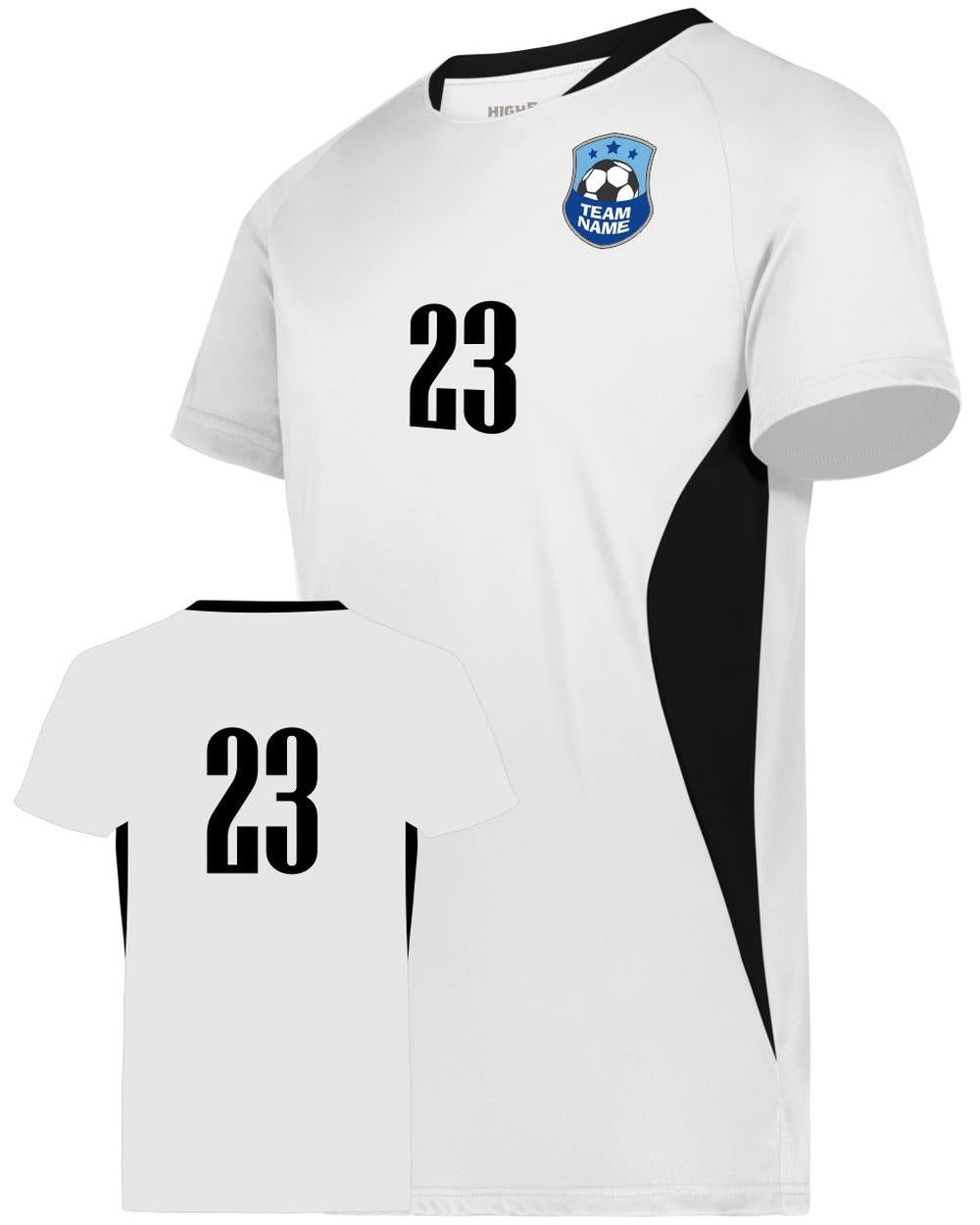 High 5 Octane Custom Soccer Jersey, color: White/Black