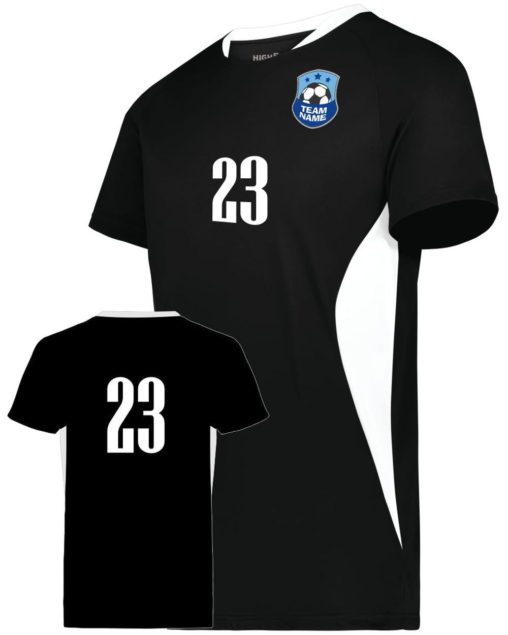 High 5 Octane Custom Soccer Jersey, color: Black/White