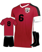 High 5 Wembley Custom Soccer Uniform, color: Scarlet/White/Black