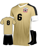 High 5 Wembley Custom Soccer Uniform, color: Vegas Gold/White/Black