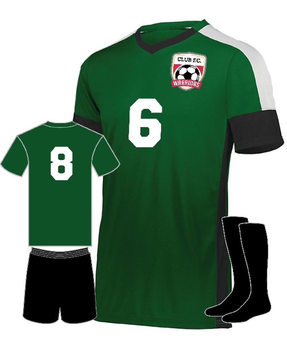 High 5 Youth Wembley Custom Soccer Uniform, color: Forest/Black/White