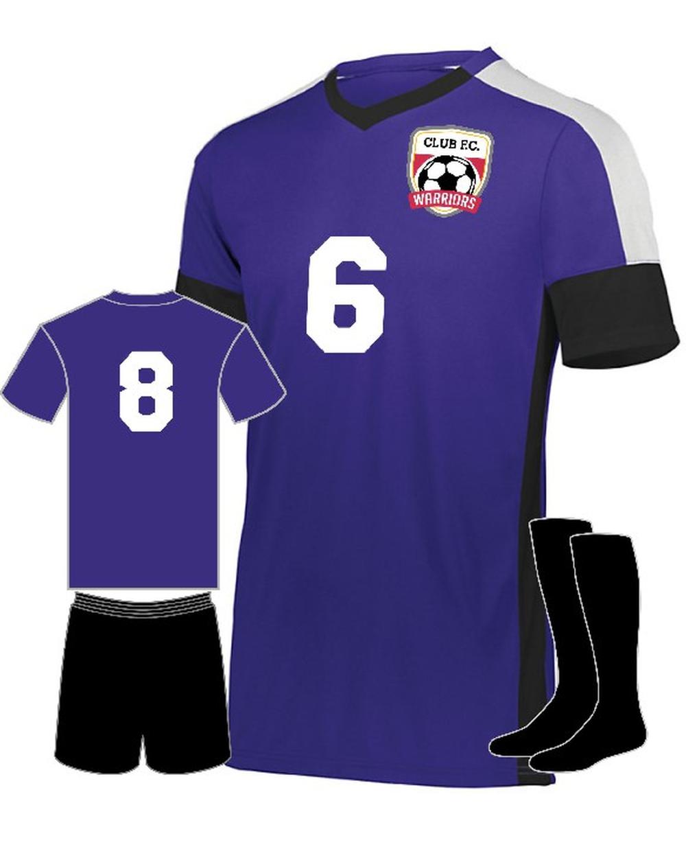 High 5 Youth Wembley Custom Soccer Uniform, color: Purple/Black/White