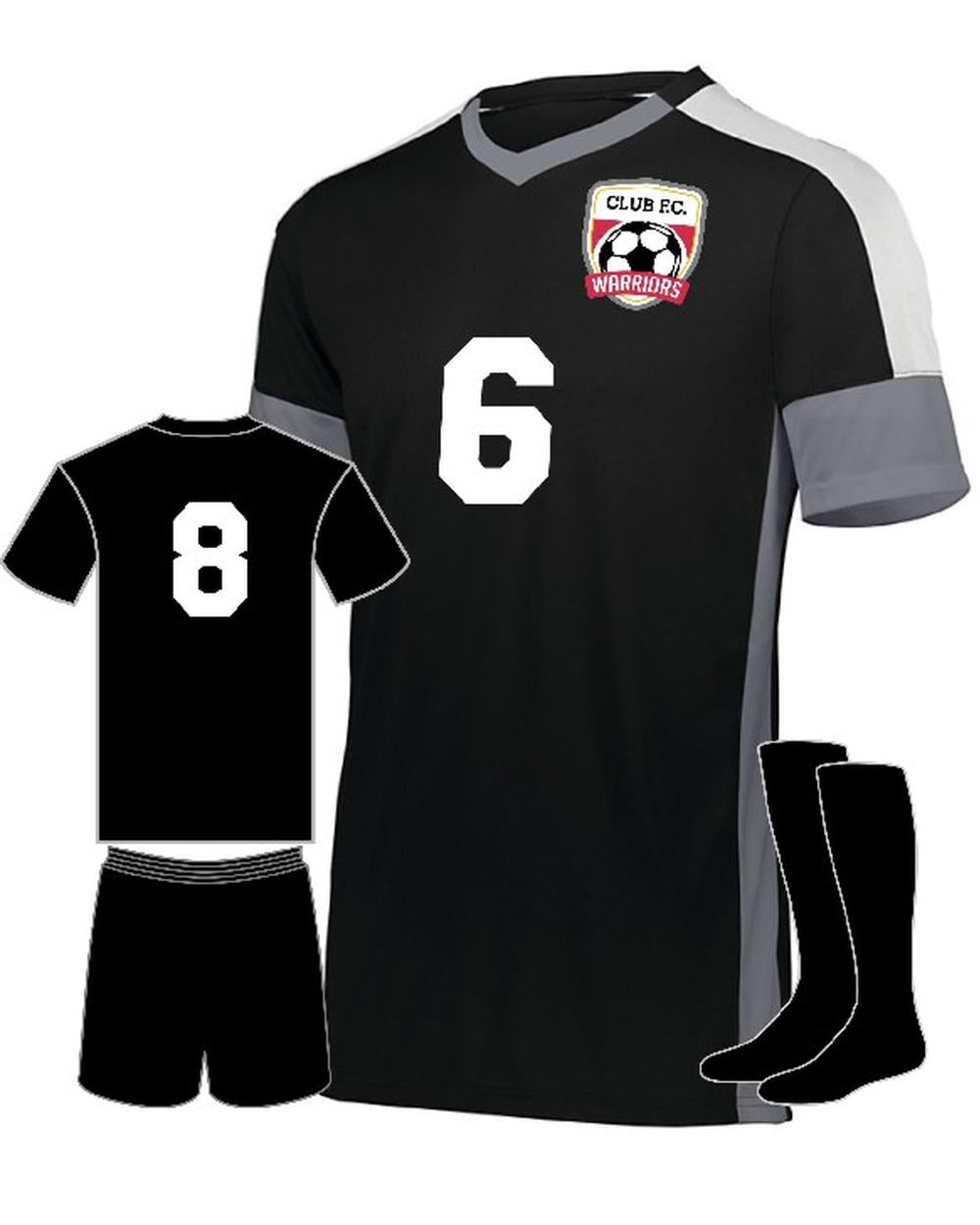 High 5 Youth Wembley Custom Soccer Uniform, color: Black/Graphite/White
