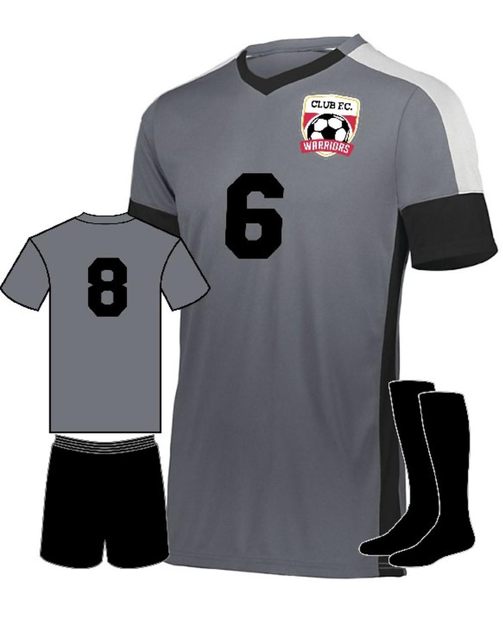 High 5 Wembley Custom Soccer Uniform, color: Graphite/Black/White
