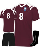 High 5 Sheffield Custom Soccer Uniform, color: Maroon/White
