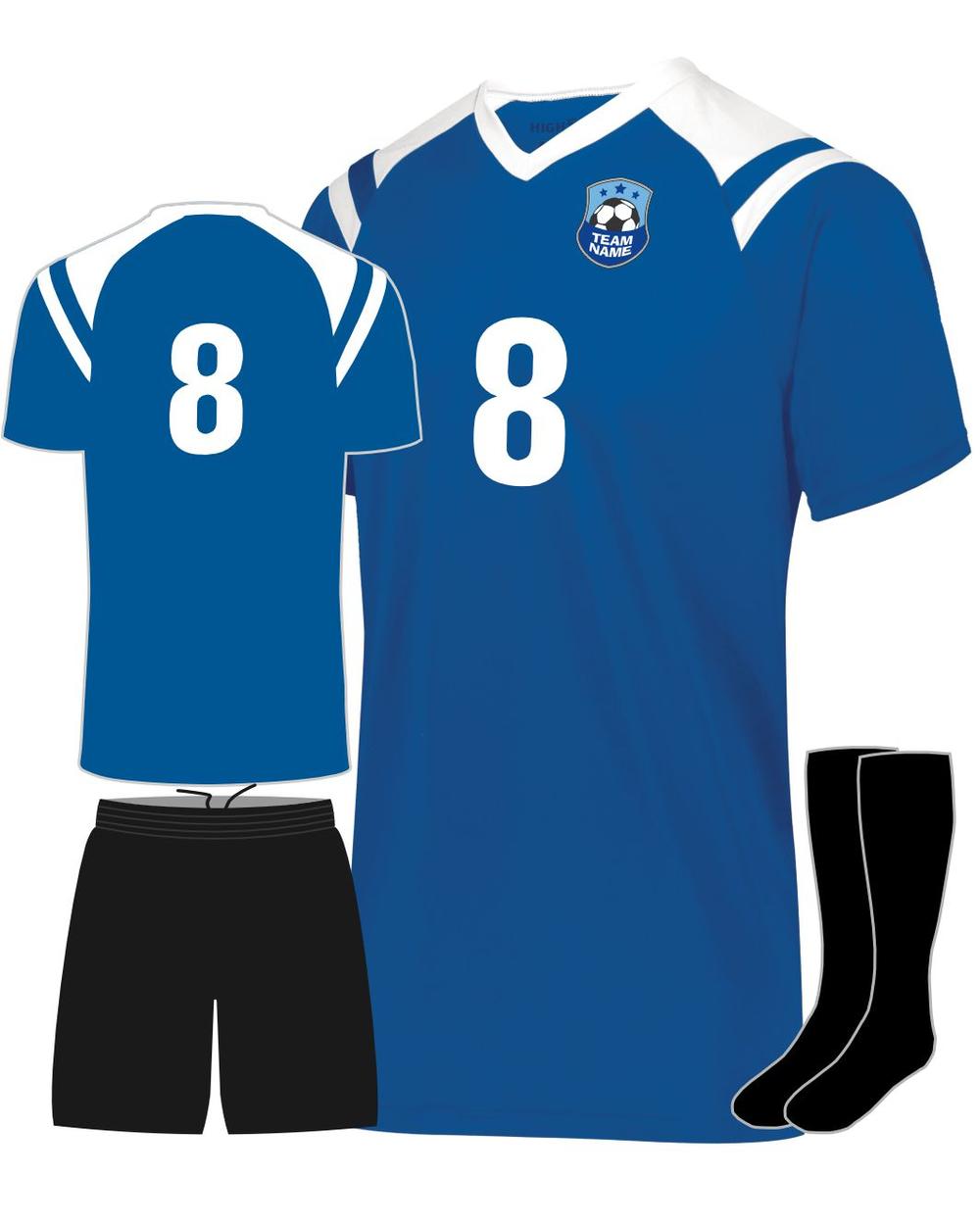 High 5 Youth Custom Soccer Uniform, color: Royal/White