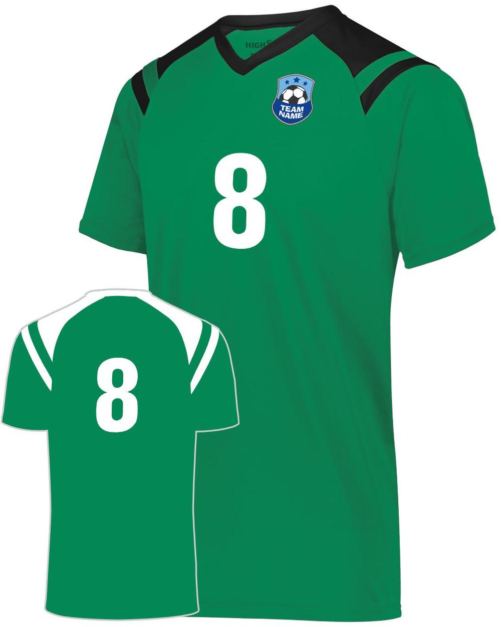 High 5 Youth Custom Soccer Jersey, color: Kelly/Black