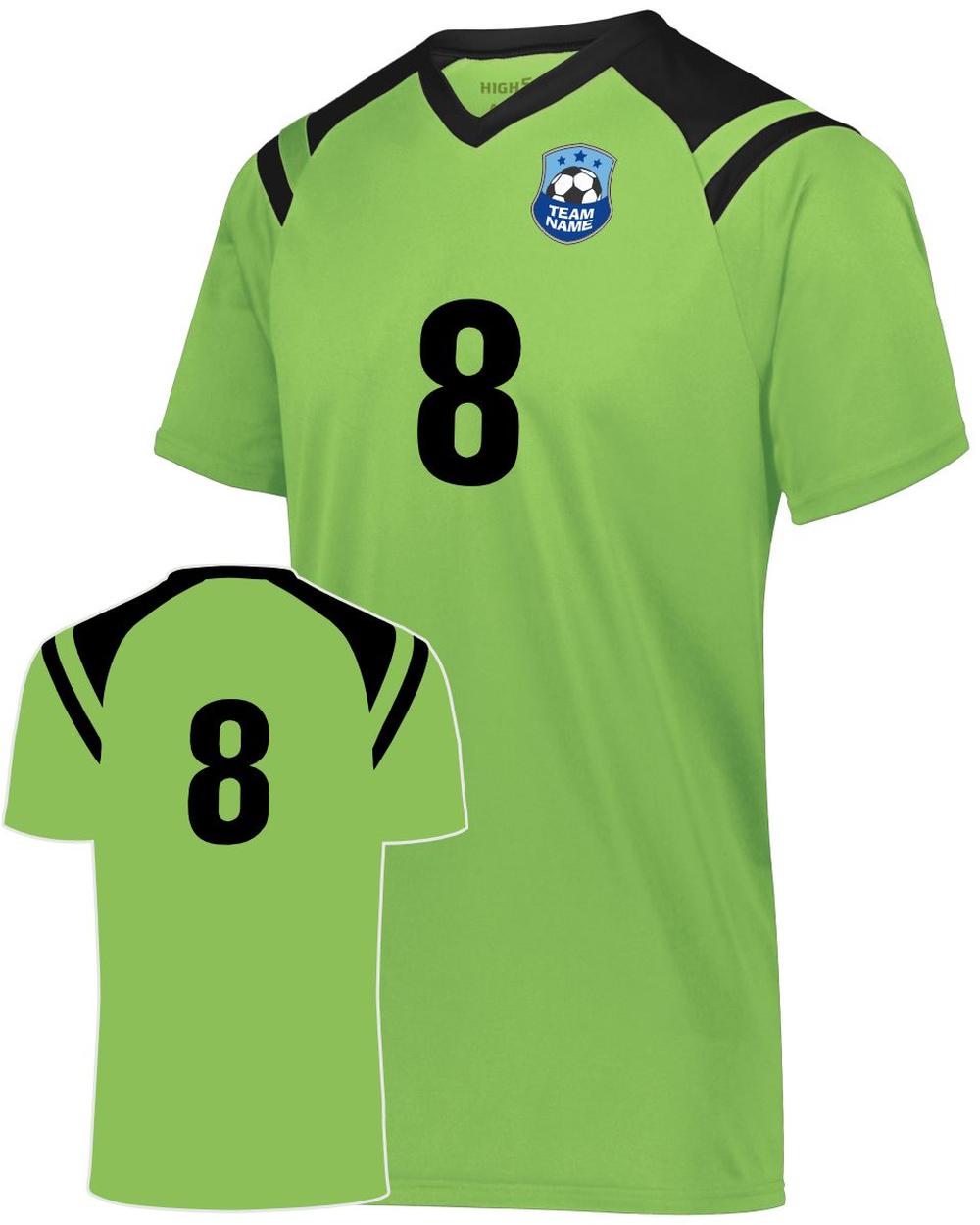 High 5 Youth Custom Soccer Jersey, color: Lime/Black