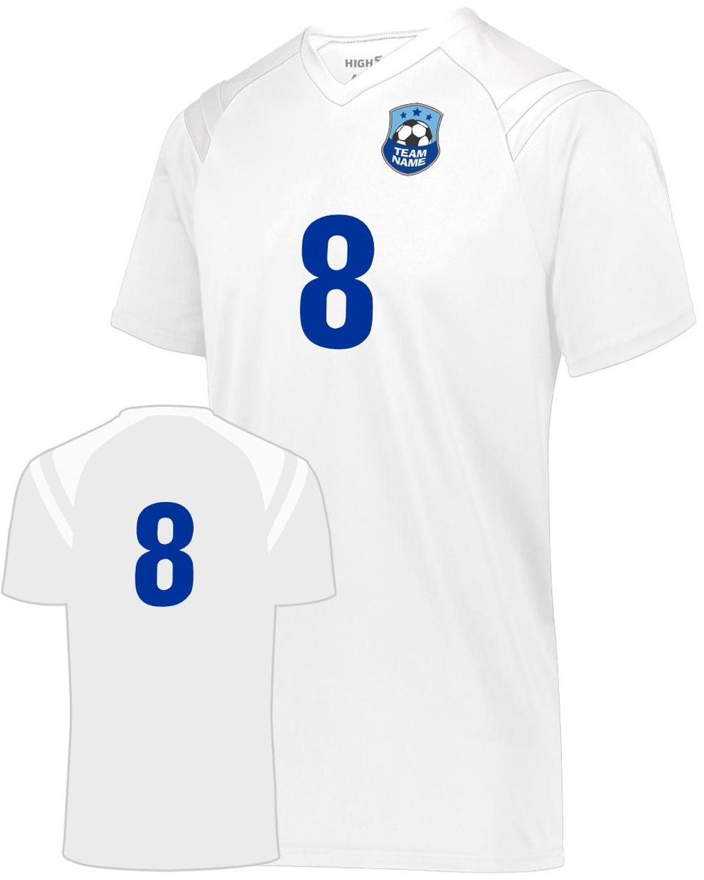 High 5 Youth Sheffield Custom Soccer Jersey, color: White