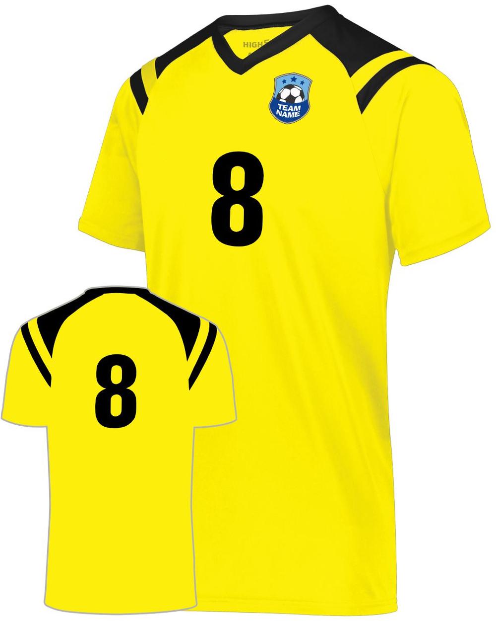 High 5 Youth Custom Soccer Jersey, color: Electric Yellow/Black