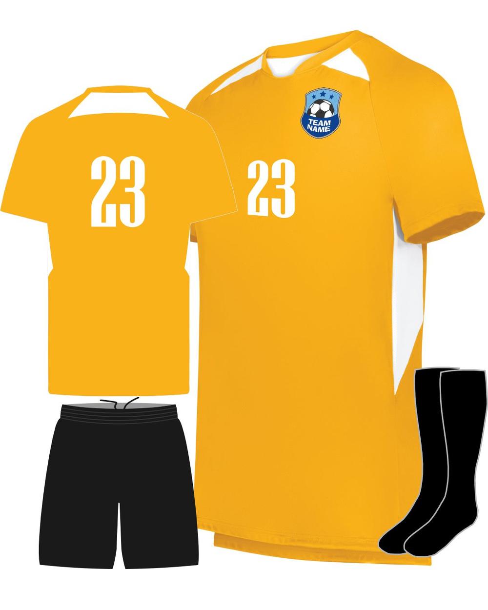 High 5 Men's Custom Soccer Uniform, color: Gold/White