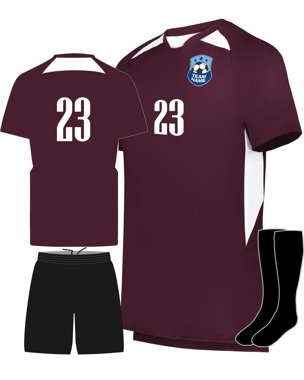 High 5 Men's Custom Soccer Uniform, color: Maroon/White