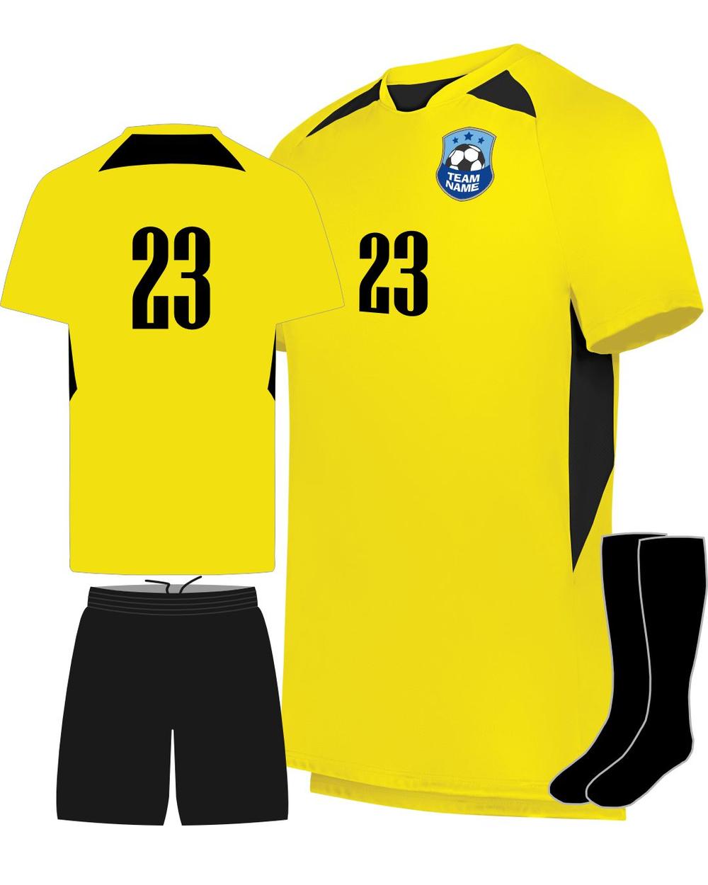High 5 Men's Custom Soccer Uniform, color: Power Yellow/Black