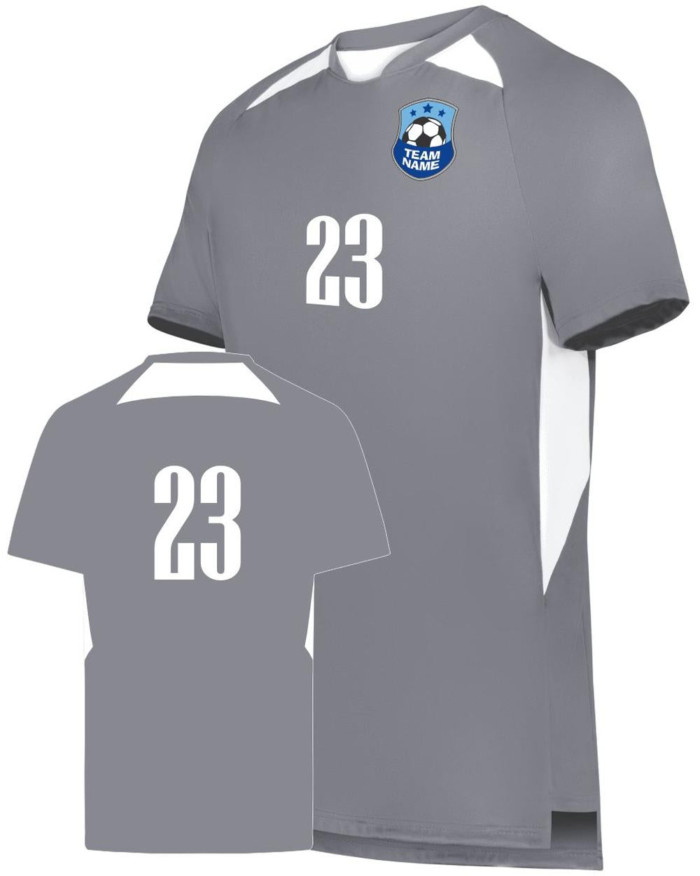 High 5 Men's Custom Soccer Jersey, color: Graphite/White