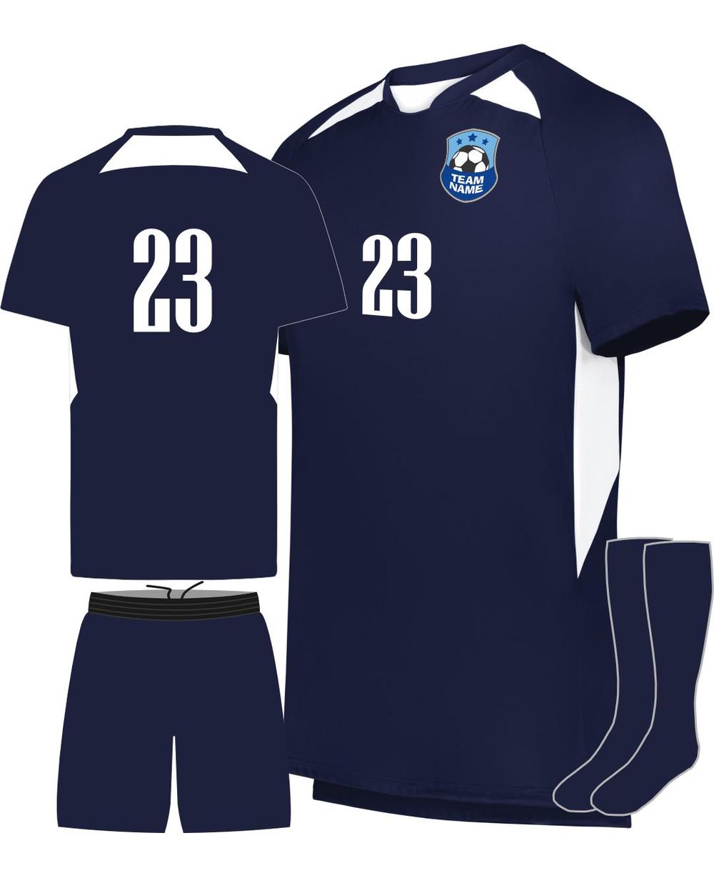 High 5 Youth Custom Soccer Uniform, color: Navy/White