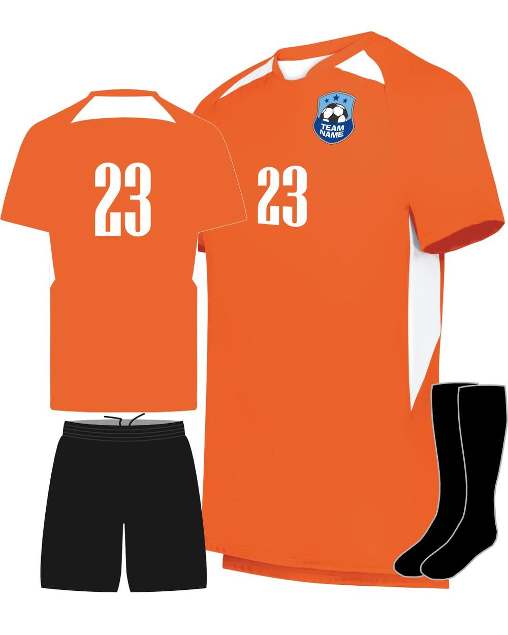 High 5 Youth Custom Soccer Uniform, color: Orange/White