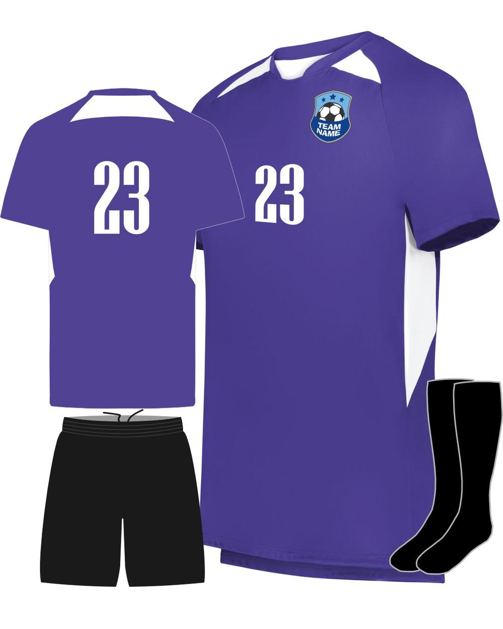 High 5 Youth Hawk Evolution Custom Soccer Uniform, color: Purple/White