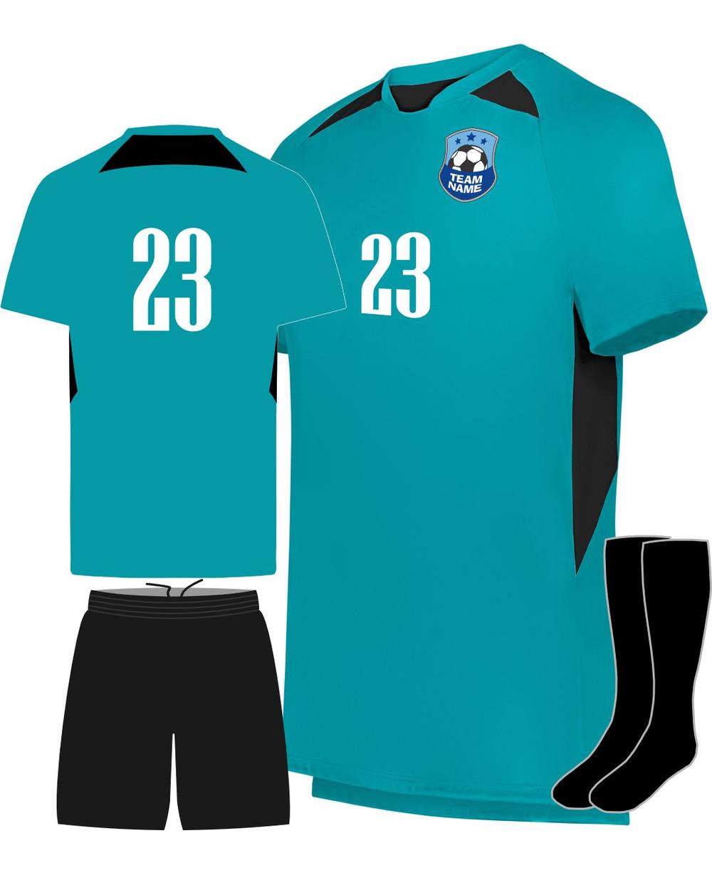High 5 Youth Custom Soccer Uniform, color: Teal/Black