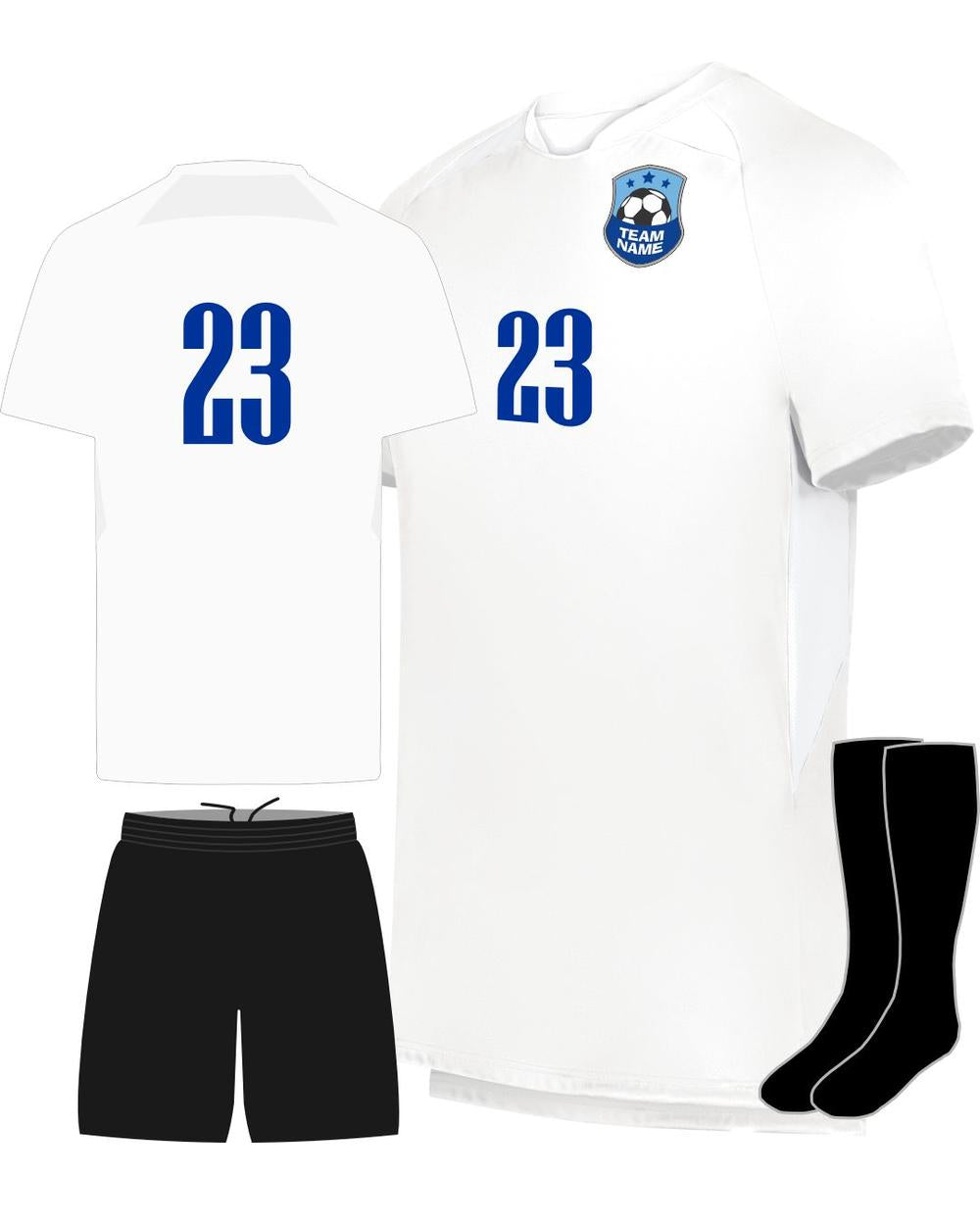 High 5 Youth Custom Soccer Uniform, color: White