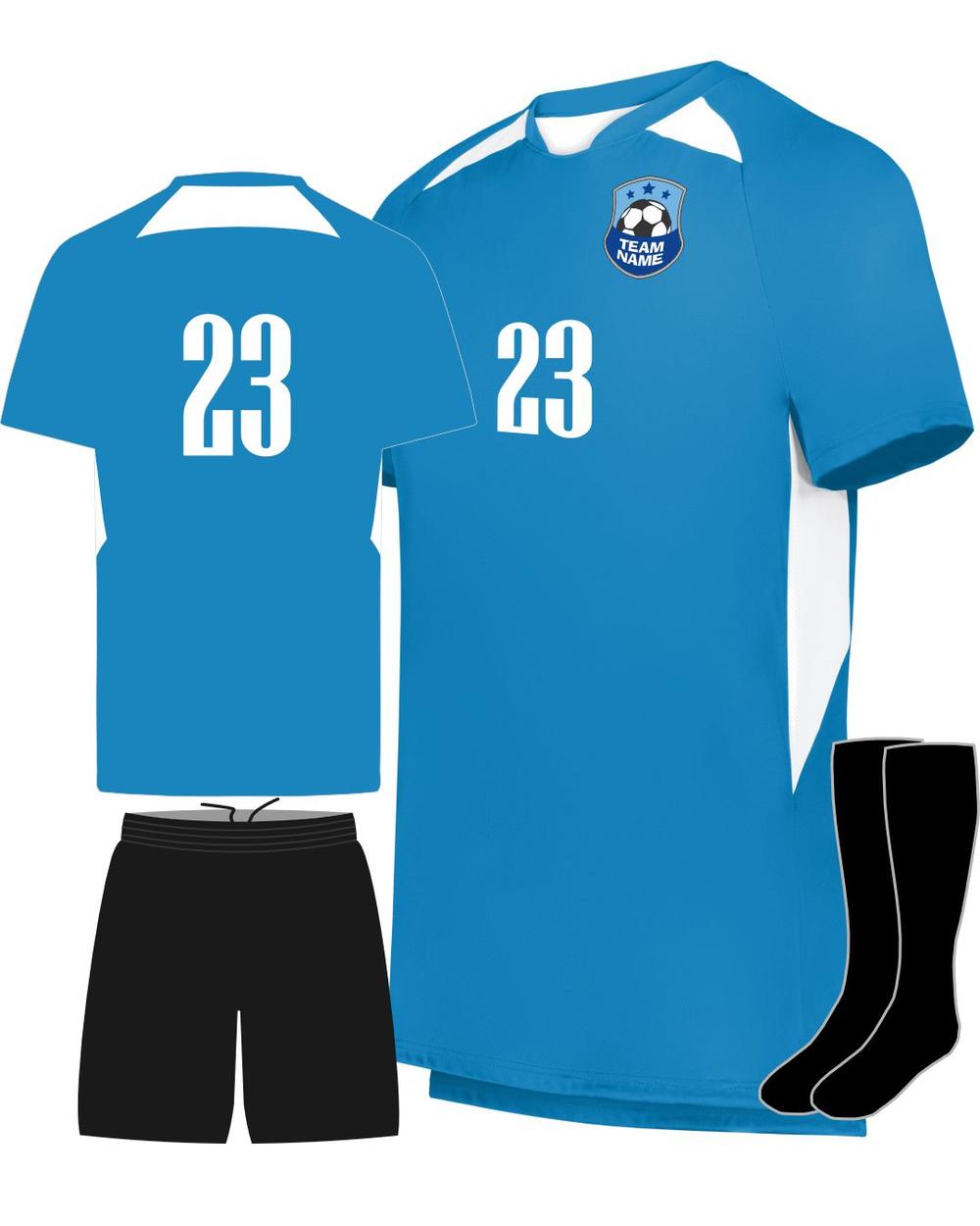 High 5 Youth Custom Soccer Uniform, color: Power Blue/White