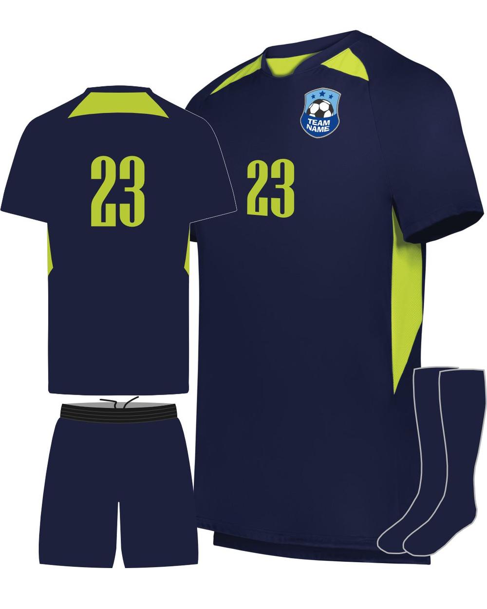 High 5 Hawk Evolution Custom Soccer Uniform, color: Navy/Lime