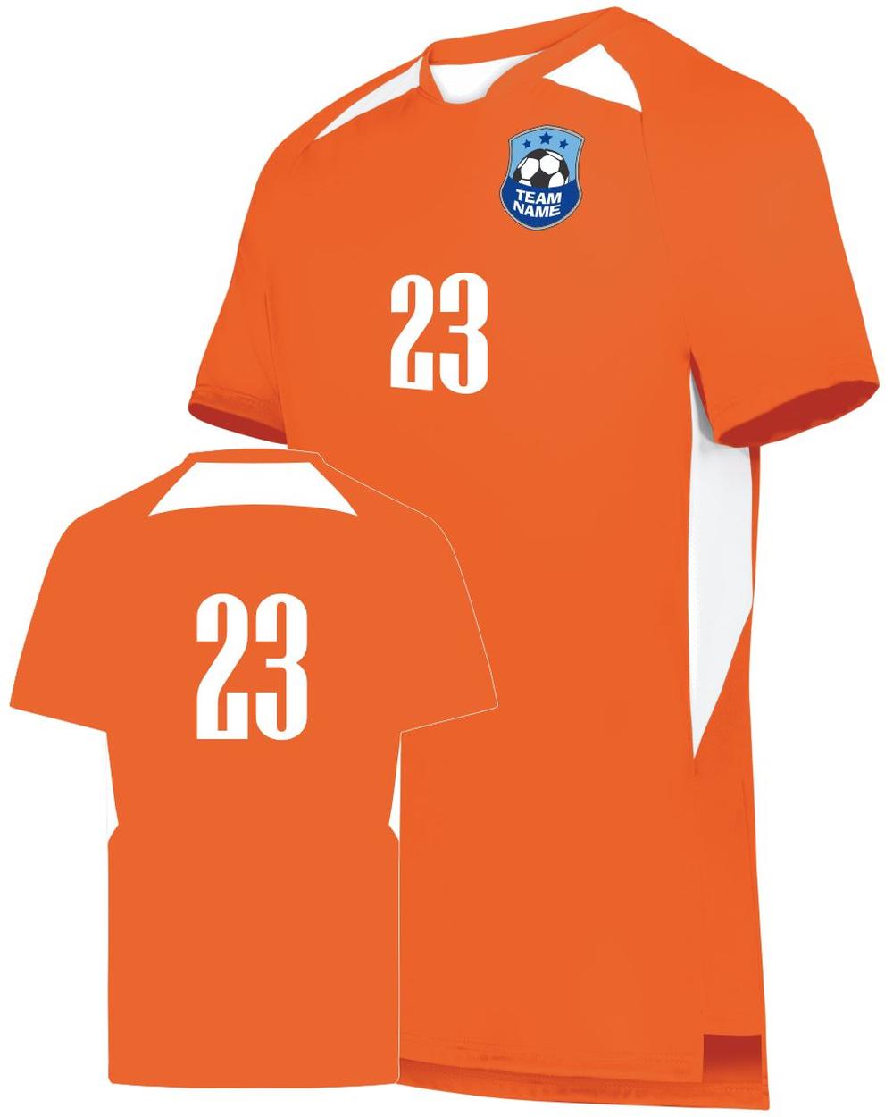 High 5 Youth Custom Soccer Jersey, color: Orange/White