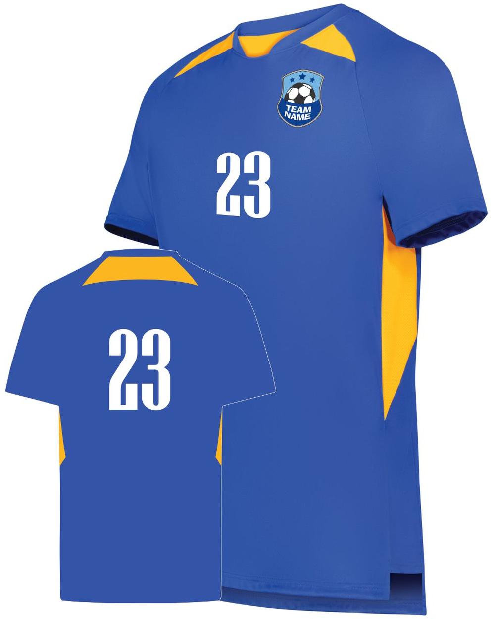 High 5 Youth Custom Soccer Jersey, color: Royal/Gold