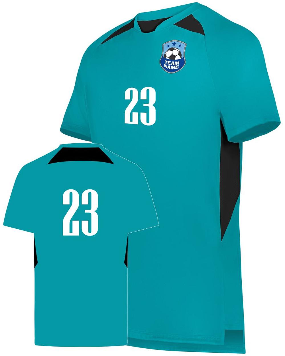 High 5 Youth Custom Soccer Jersey, color: Teal/Black