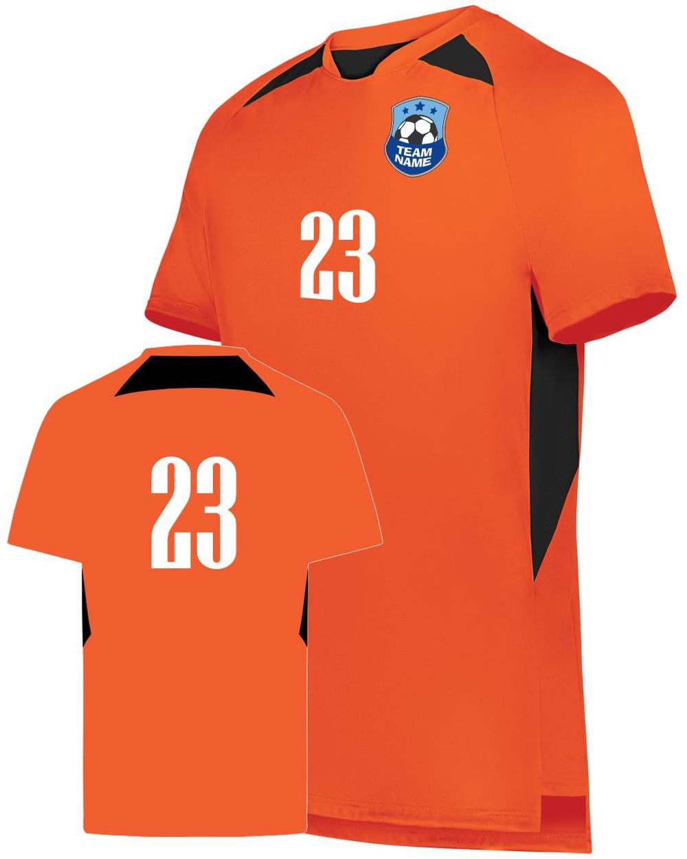 High 5 Hawk Evolution Custom Soccer Jersey, color: Power Orange/Black