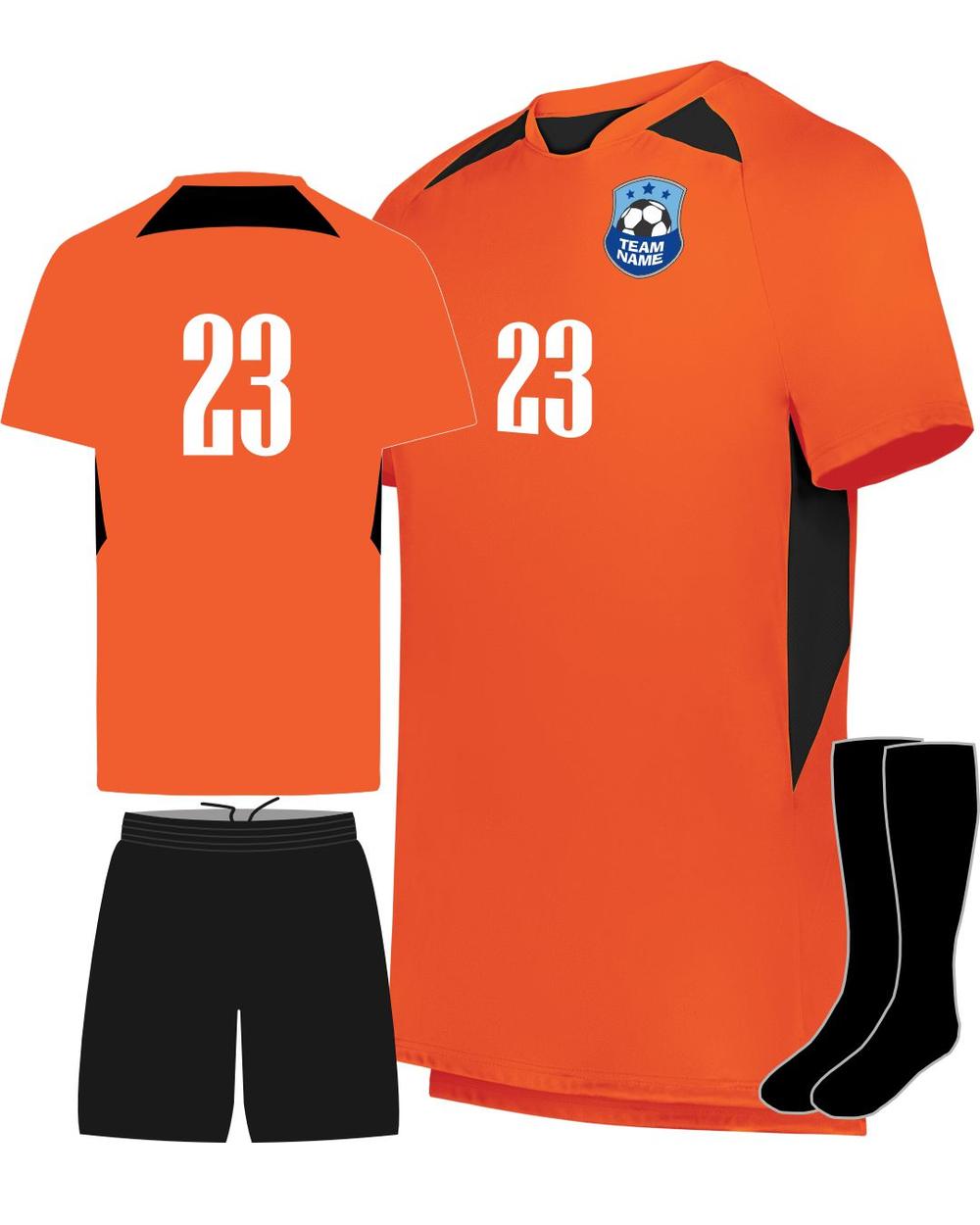 High 5 Women's Custom Soccer Uniform, color: Power Orange/Black