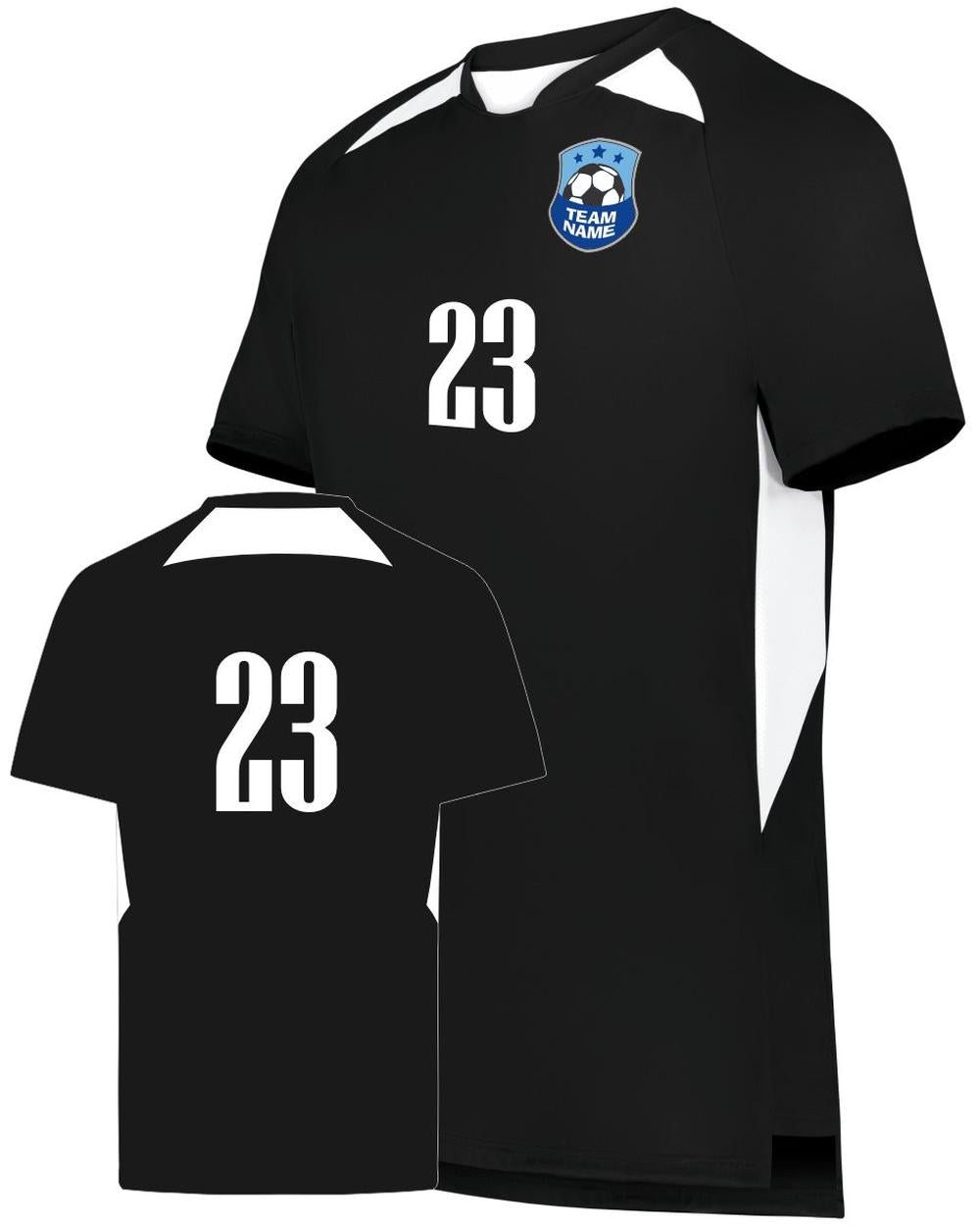 High 5 Women's Custom Soccer Jersey, color: Black/White