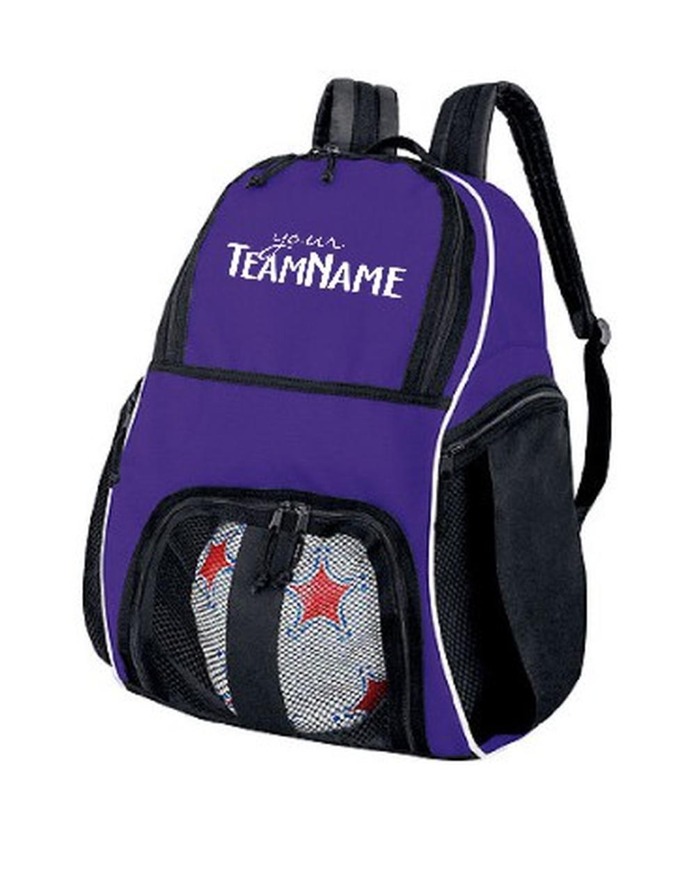 High 5 Mesh-Front Custom-Logo Backpack, color: Purple/Black/White