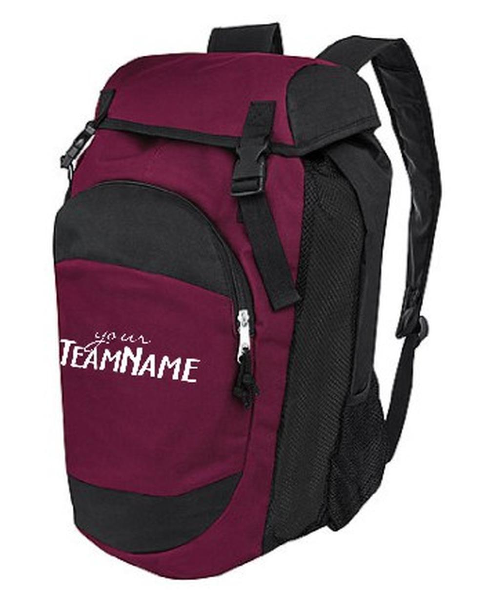 High 5 Gear Custom-Logo Backpack, color: Maroon/Black