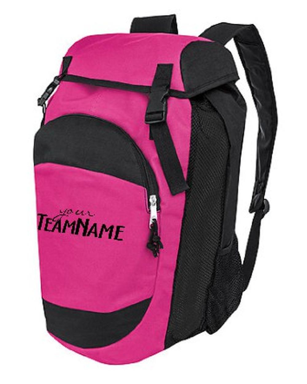 High 5 Gear Custom-Logo Backpack, color: Raspberry/Black