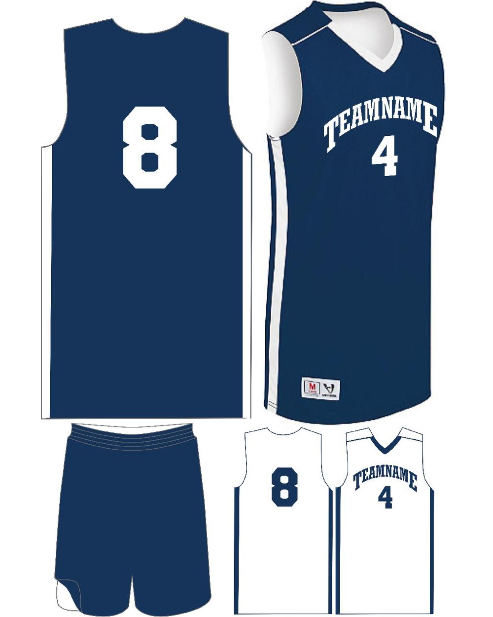 High 5 Men's Custom Competition Reversible Basketball Uniform, color: Navy/White