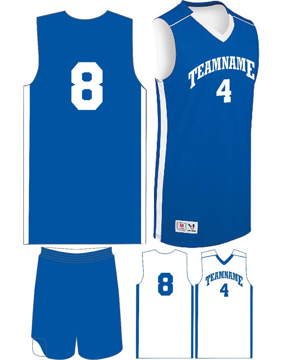 High 5 Men's Custom Competition Reversible Basketball Uniform, color: Royal/White