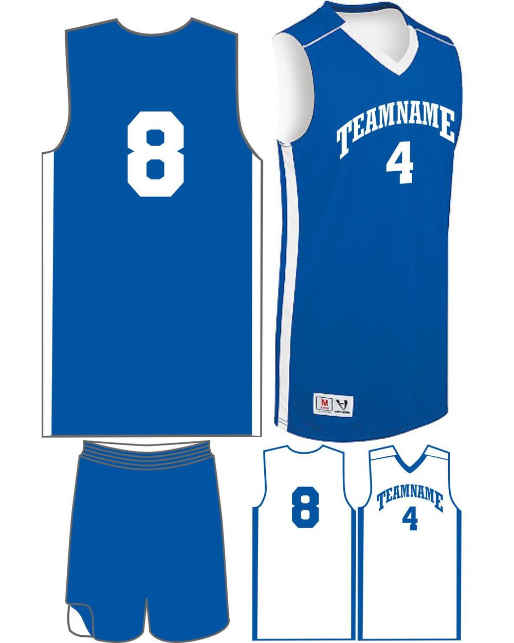 High 5 Women's Custom Competition Reversible Basketball Uniform, color: Royal/White