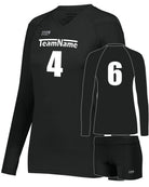 High 5 TruHit L/S Custom Volleyball Uniform, color: Black