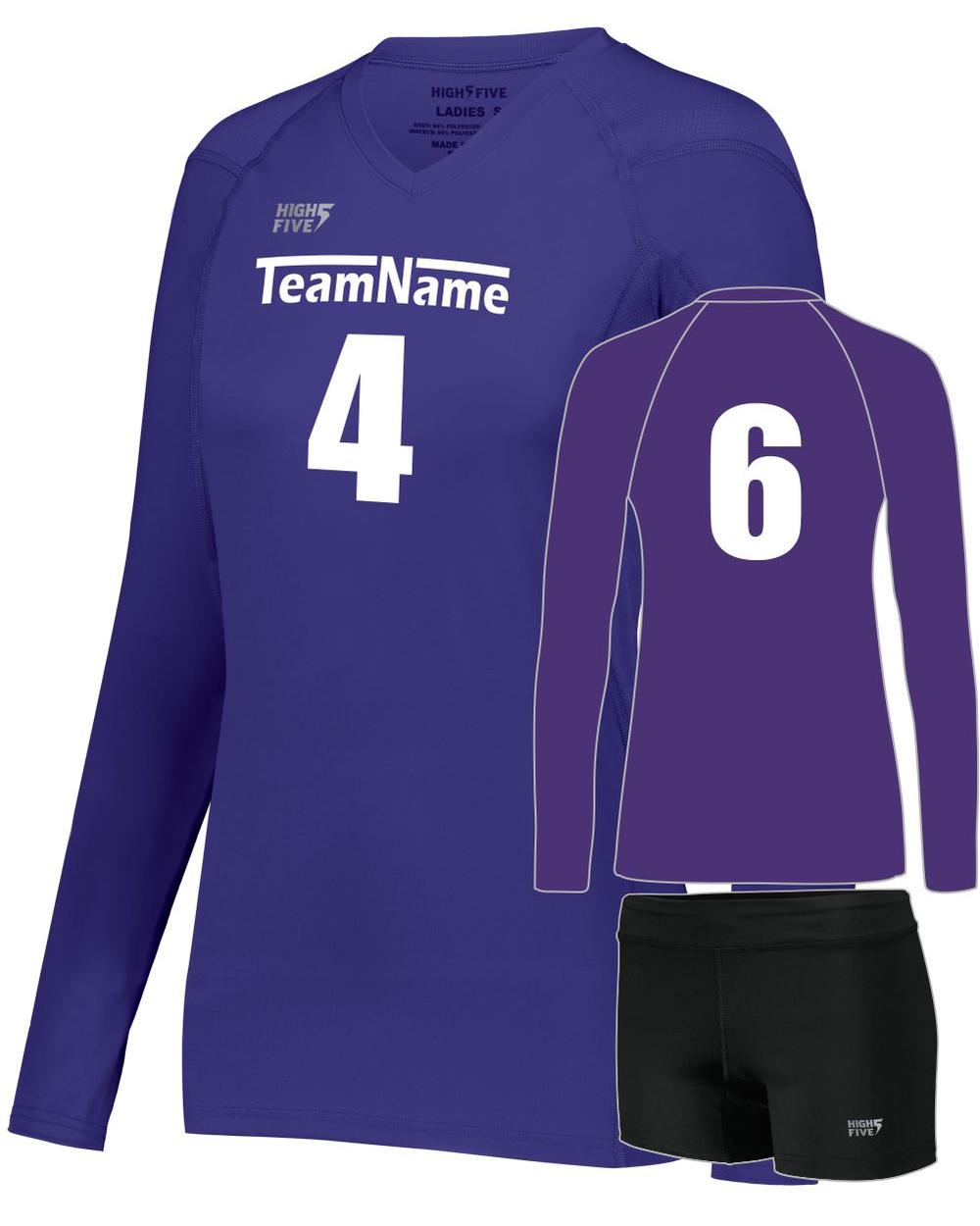 High 5 Women's TruHit L/S Custom Volleyball Uniform, color: Purple