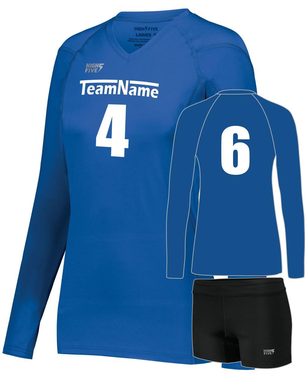 High 5 Women's TruHit L/S Custom Volleyball Uniform, color: Royal
